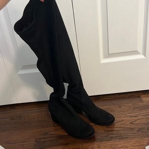 Suede over the knee boots -h&m